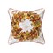 Autumn Wreath Thanksgiving Printed and Embroidered Throw Pillow
